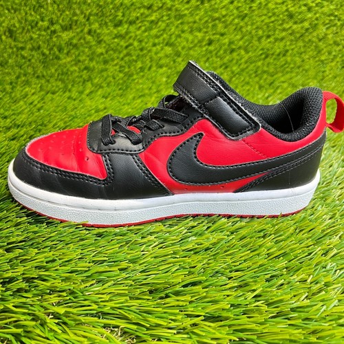 Nike Court Borough Low Recraft Boys Size 12C Black Red Athletic Shoes Sneakers - Picture 2 of 10