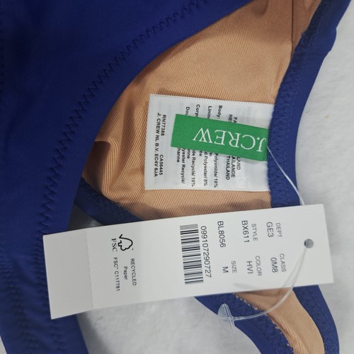 NWT J. Crew Blue Heritage Scoop Neck Bikini Top Women's M Lined Adjustable BX611 - Picture 10 of 13