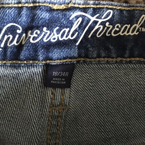 Jeans dritti design 5 tasche blu denim filo universale taglia 18/34R - Foto 2 di 3