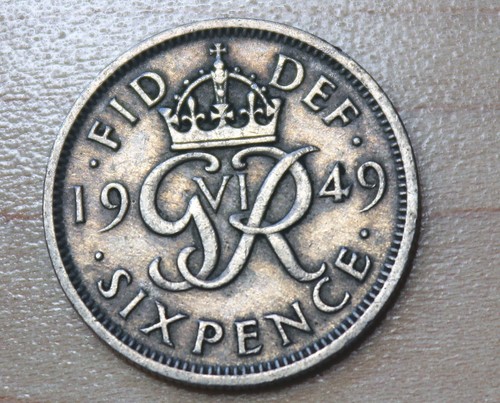 1949 Great Britain 6 Pence Wedding Coin