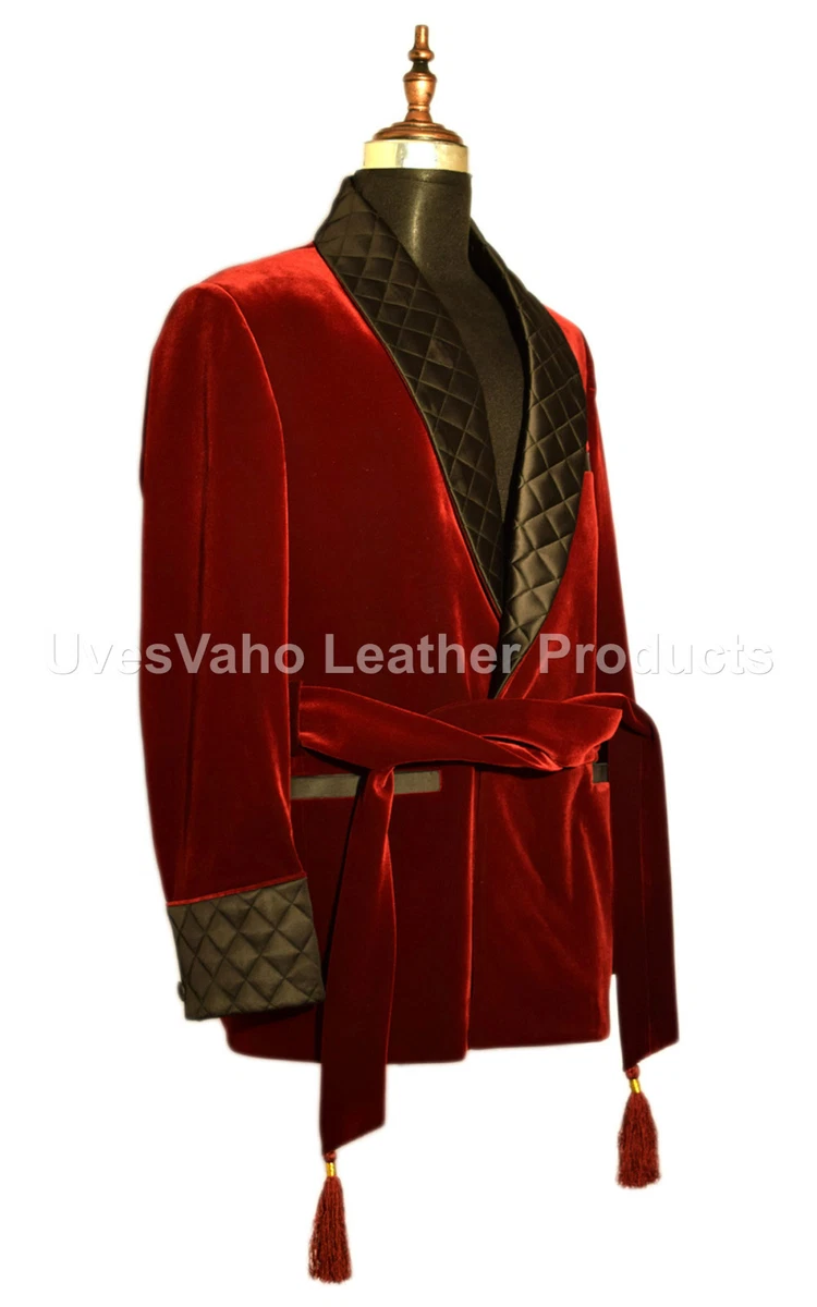 Belted smoking best sale jacket