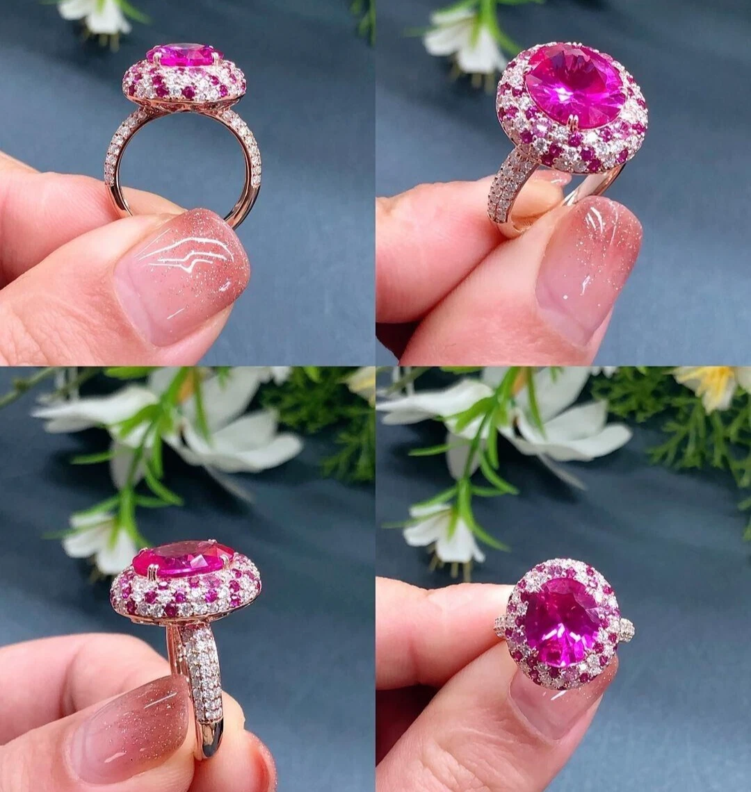 Pink sapphire hotsell halo ring