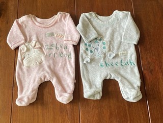 2 Preemie Mothercare Babygrows Early Baby Up To 5lb 2.3kg
