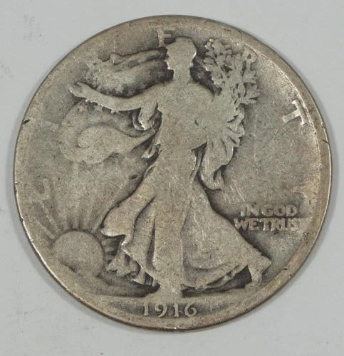 1916 Walking Liberty Half Dollar GOOD Silver 50c