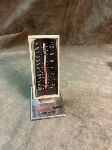Circa 1970s Westinghouse Hanford safety metal and plastic room thermometer
