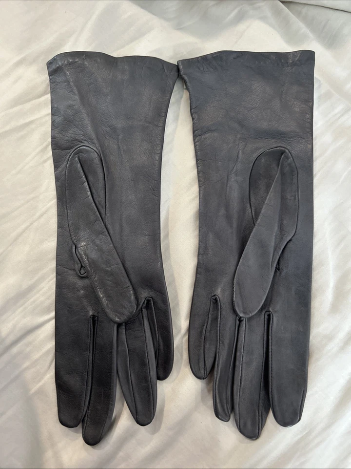 Guantes Grandoe para mujer 7 1/2 cuero gris Foto 2 de 4