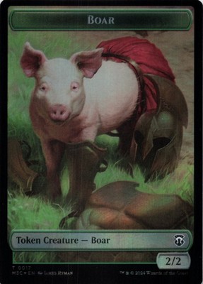MTG Boar (Ripple Foil) // Forest Dryad Double-Sided Token Foil NM MH3 Commander