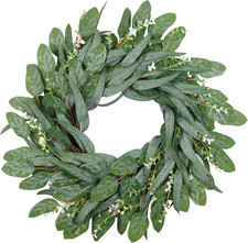 24" Spring Wreaths for Front Door Artificial Green Long Assorted Eucalyptus Leav