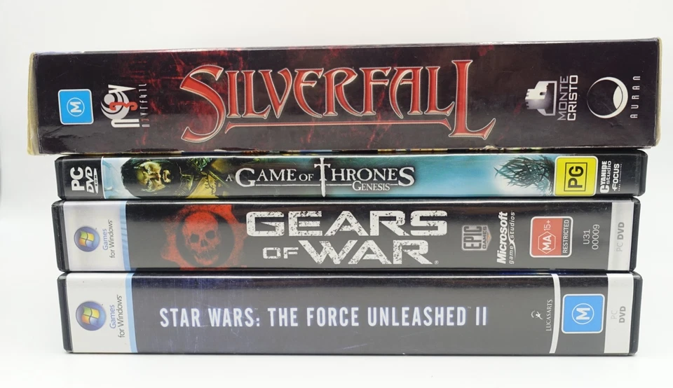 PC Games Bundle Silverfall Big Box Gears Of War Star Wars Force Unleashed II GOT - Image 1 of 4
