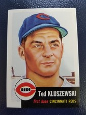 Ted Kluszewski Cincinnati Reds 1991 Topps Archives 1953 Topps Reprint BLANK BACK