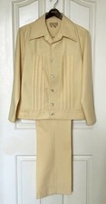 Vintage 1970s Men  s Disco Leisure Suit Yellow Polyester