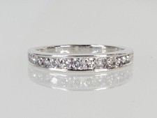 10K White Gold APX 1/3 CTW Round Diamond Wedding Band Ring Sz 7 AM1091906 