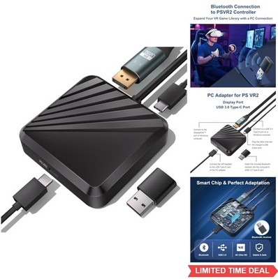 PSVR2 PC Adapter Bluetooth Receiver DP 1.4 Cable 15W Power Supply for SteamVR