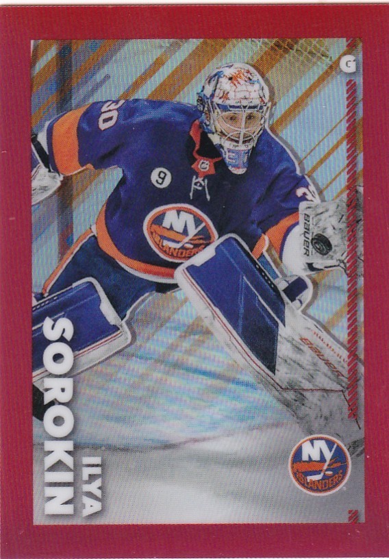 2022-23 TOPPS CHROME NHL STICKER #315 ILYA SOROKIN SSP RED REFRACTOR /5 MADE