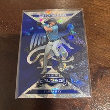 2025 Carson Williams Panini Crusade Blue Cracked Ice Prism Card! Rays!