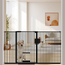 40.55" Tall 1.37" Ultra Narrow Spacing Dogs Pets Baby Gate with Door for Doorway