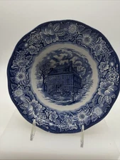 Liberty Blue Staffordshire Vegetable Bowl 8.5" Vintage Rare & Retired