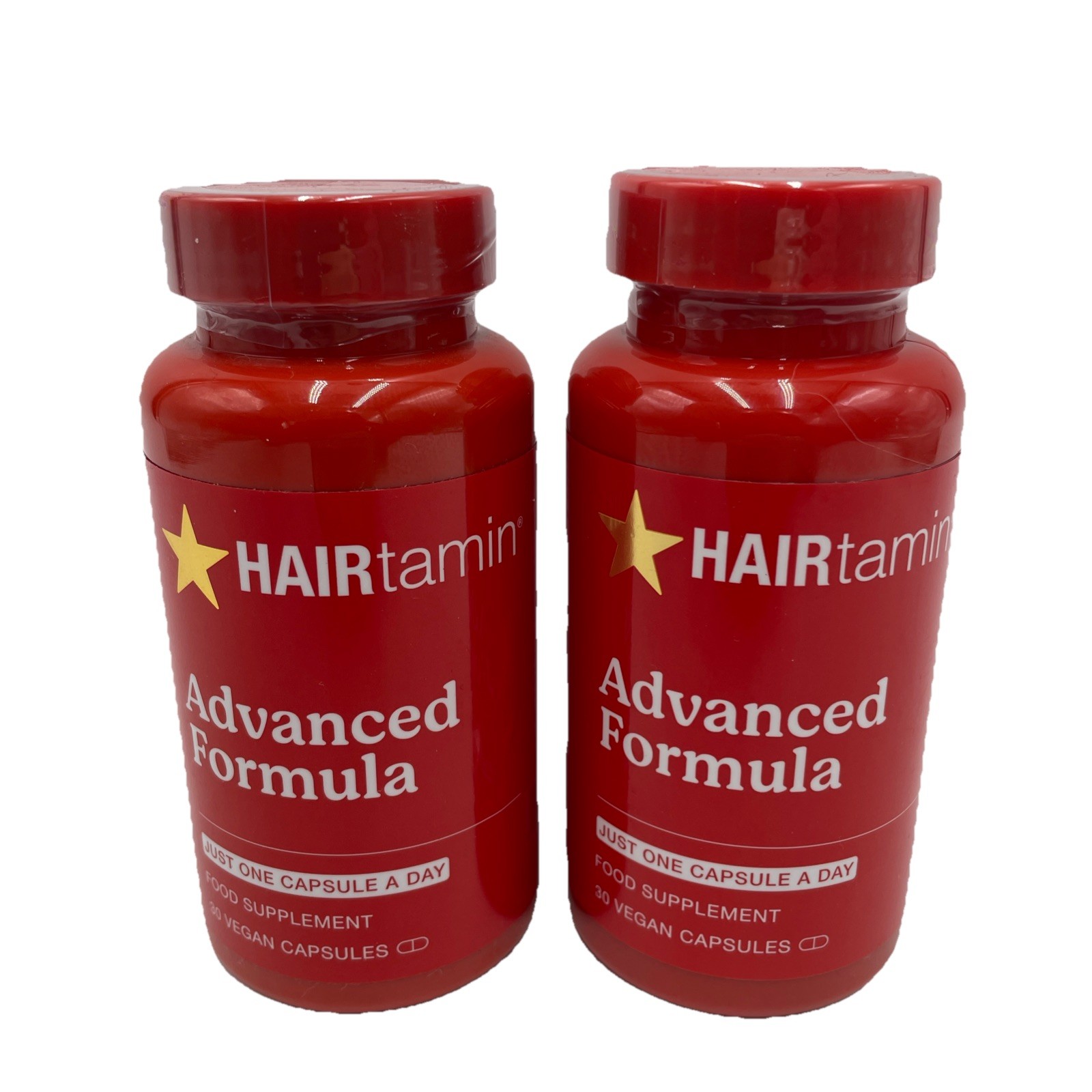 2 X HAIRtamin Advanced Formula 30 Capsules promote healthy hair growth ! Vegan !