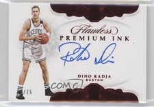 2018-19 Panini Flawless Premium Ink Ruby 9/15 Dino Radja #PI-DRJ Auto HOF 3d3
