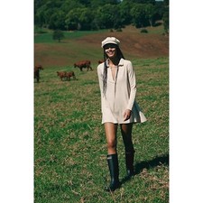 Free People Cass Mini Dress Cream XS Free-Est Cozy Knit Stretch Casual