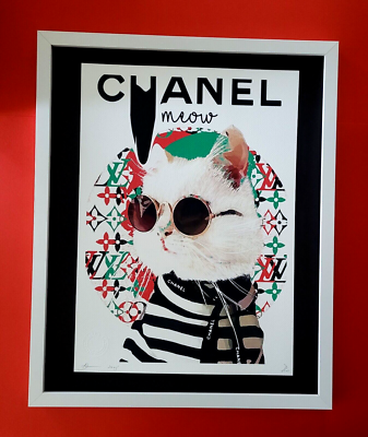 🔥Death NYC LG Framed 16x20in Pop Art Original COA Chanel Cat