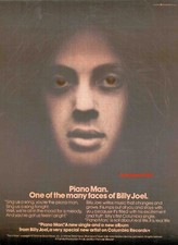 1973 Billy Joel "Piano Man" Album Release Music Industry Promo Reprint Ad