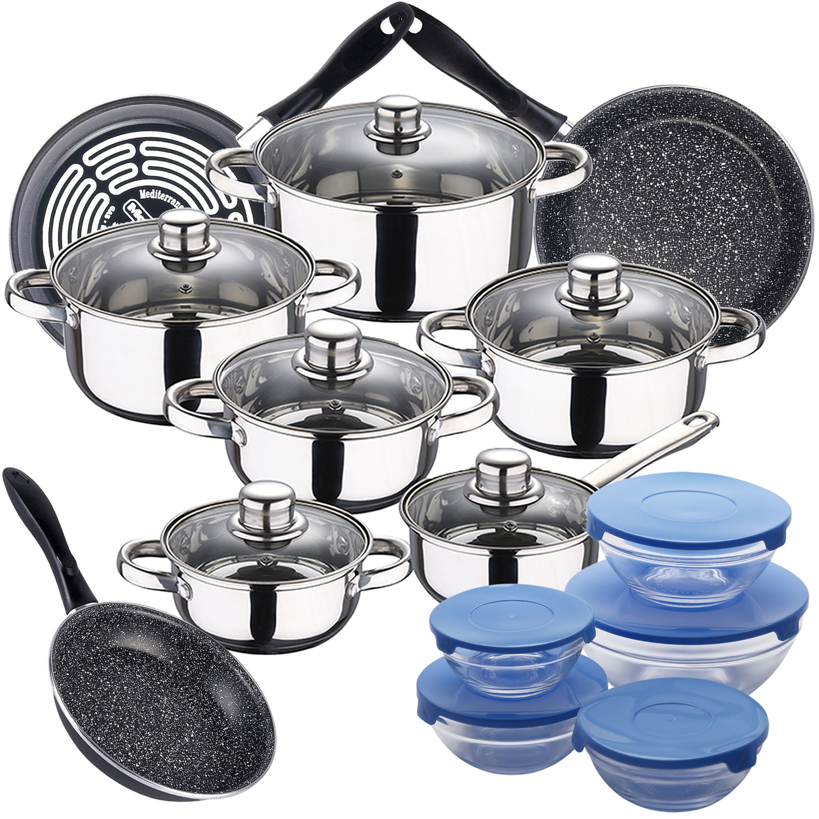 San Ignacio Bateria Cocina 12 Pcs Cassel + Sartenes (18/20/24) Magedesa