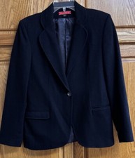 Vintage Halston III Wool Blazer Jacket Black Size 8