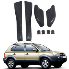 Abs Black Roof Rails Rack End Cover Shell 8pcs For Hyundai Tucson 2004-2008
