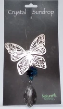 Nature's Melody Crystal Sundrop Butterfly 16" Wind Charm