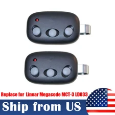 2pcs Garage Door Remote for Linear Megacode MCT-3 DNT00089 LD033 LD050 (3Button)
