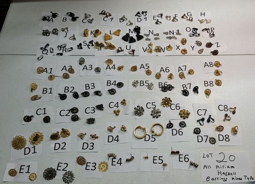 VTG MIRIAM HASKELL Earring Signed Screwback Clipon Pierce Findings Craft LOT #20 - Picture 1 of 70
