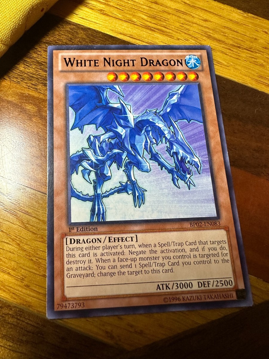 White Night Dragon BP02-EN083 1st Edition Black Rare PL + BONUS | eBay