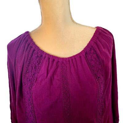 Lane Bryant Purple Wide Neck Lace Accents Dress Plus Size 22/24 | eBay