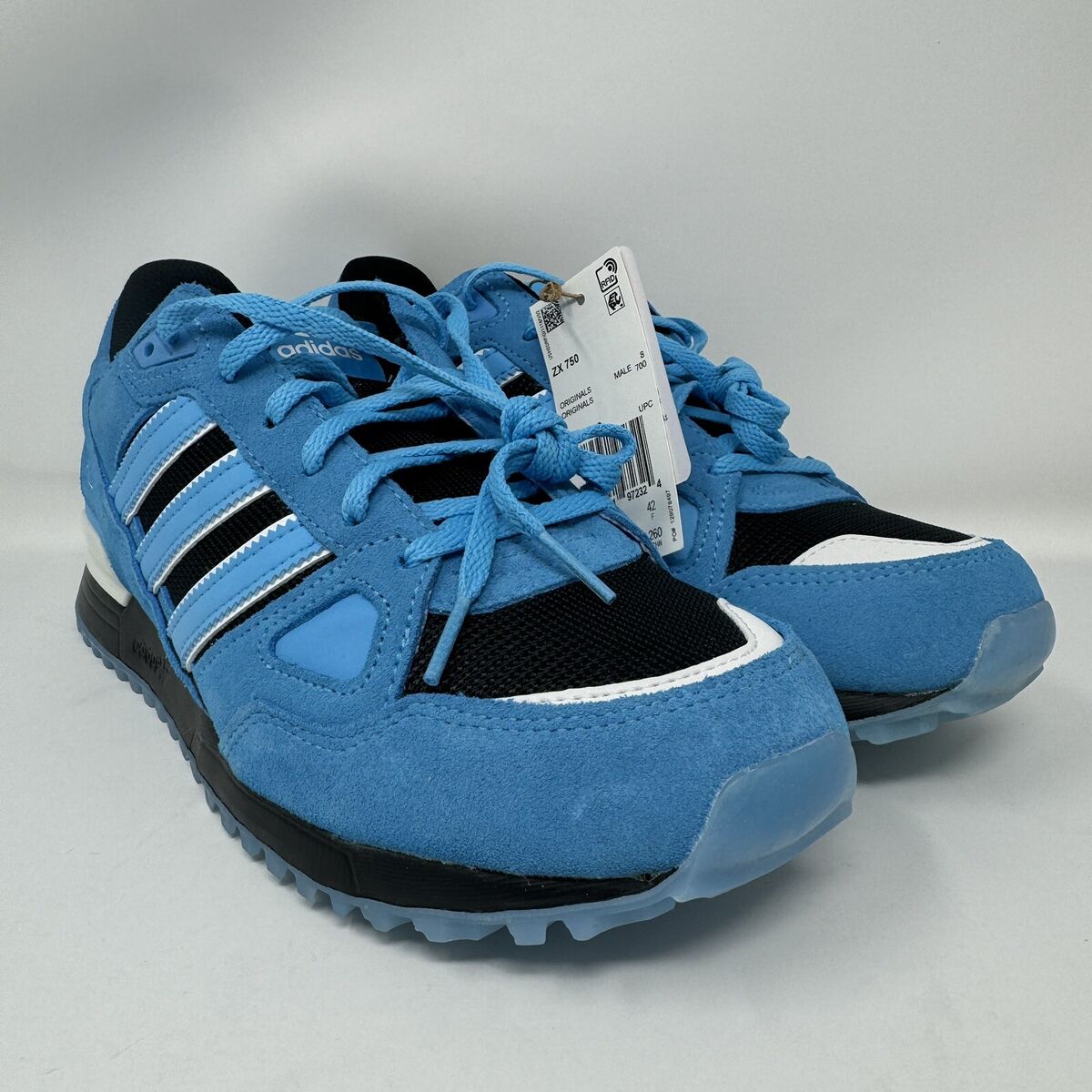 New Adidas ZX 750 Black Sky Rush Men’s Size 8.5 Athletic Sneaker Rare Baby Blue New Adidas ZX 750 Black Sky Rush Men’s Size 8.5 Athletic Sneaker Rare Baby Blue