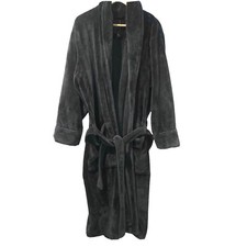 Daniel Buchler Soft Plush Waist Tie Robe Blue Gray Long Men's Medium / Large