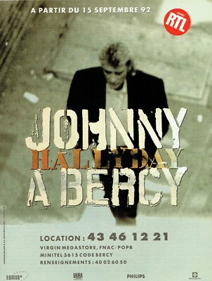  1992 Advertising 0422 Bercy Hallyday Concert Johnny Hallyday