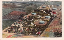 Wilmington Los Angeles CA Phillips 66 oil Petroleum refinery Vtg Postcard B38