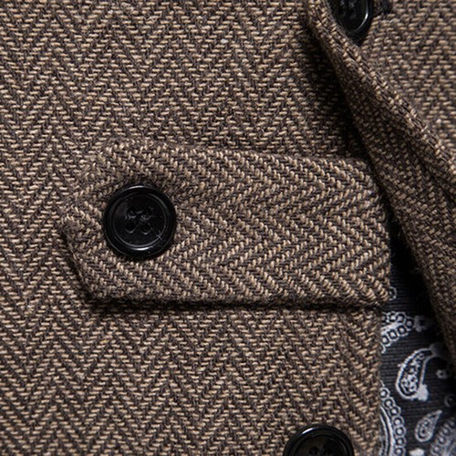 Gilet Uomo Tweed Babbo Tweed Gilet Spina di Aringa Vita Retro Formale Top Senza Maniche - Foto 5 di 16