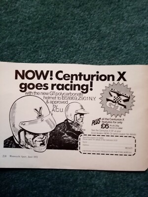 G9m Ephemera 70er Jahre Motorrad Bild Werbung Centurion GT Helme 