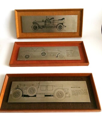 Edelstahl gerahmtes Wandbild Set 3 Cornwall ROLLS ROYCE BUGATTI BENTLEY Geschenk
