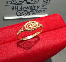 18K Yellow Gold Coin Money Ring