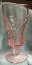 Vintage pink tall parfait or ice cream glass