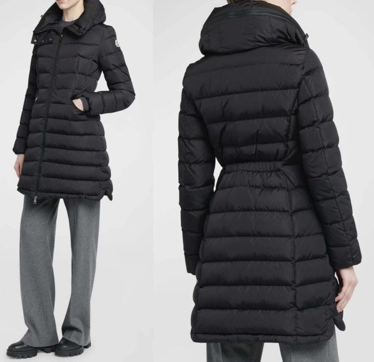 Moncler Flammette Long Puffer Jacket Women's Size XS Blue Moncler Flammette Long Puffer Jacket Women's Size XS Blue