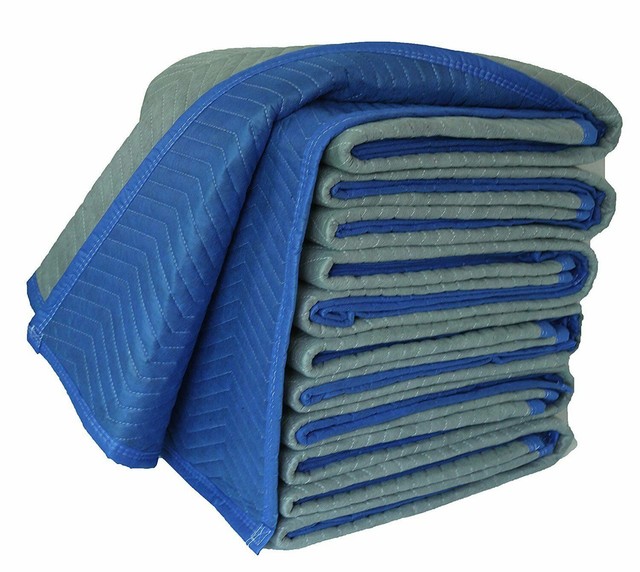 72 X 80 Inches Delux Moving Blankets, 65 Lbs/dozen, Blue/Gray, Cheap