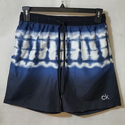 CALVIN KLEIN SHIBORI 7 VOLLEY SWIMWEAR SHORT MEN SIZE S WITH POCKETS MULTICOLOR 