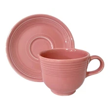 Fiestaware Peony Cup and Saucer Homer Laughlin Coffee Tea Set Dec 2011