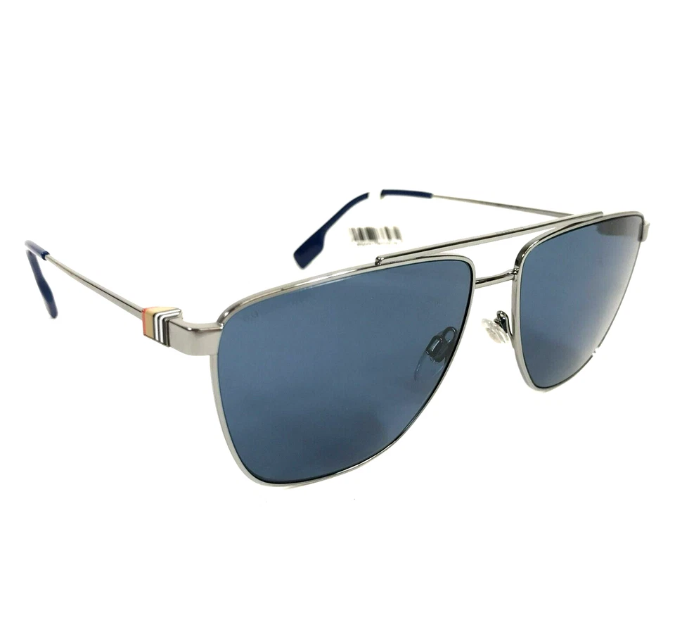 Gafas de sol Burberry Blaine B3141 1003/80 plateadas rutenio aviadores con lentes azules Foto 2 de 4