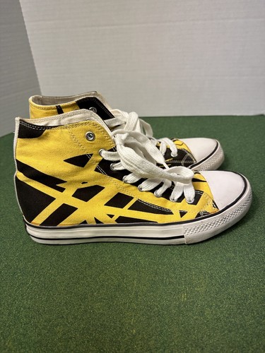 Eddie Van Halen EVH 5150 Yellow Black High Top Shoes Sneakers • Men’s 7.5 - RARE - Picture 6 of 15
