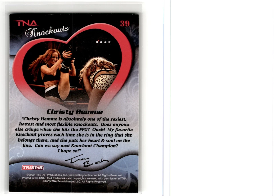 2009 TriStar TNA Knockouts #39 Christy Hemme - Image 2 of 2